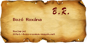 Bozó Roxána névjegykártya